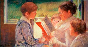 Pani Cassatt czyta wnukom, 1888 r.